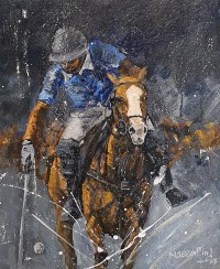 Naeem Rind, 16 x 20 Inch, Acrylic on Canvas, Polo Painting, AC-NAR-020
